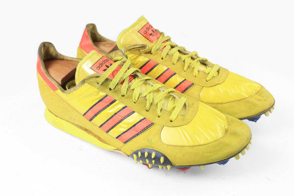 Vintage Adidas Track Shoes US 10.5 Spiker sneakers running 90s retro style trainers classic sport athletic shoes authentic streetwear casual yellow