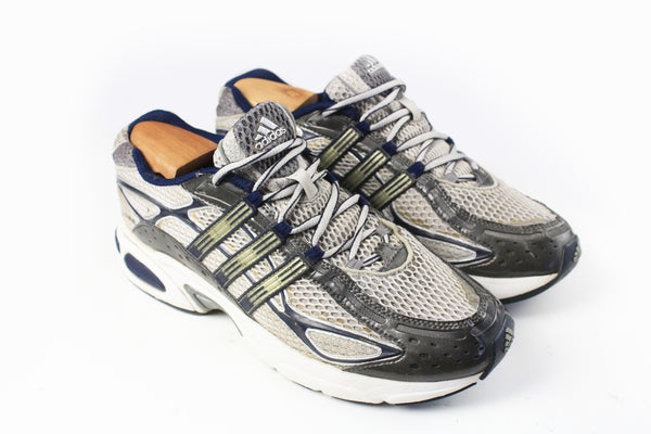 Vintage Adidas Sneakers US 8 gray running 90s retro style trainers classic sport athletic shoes authentic streetwear casual