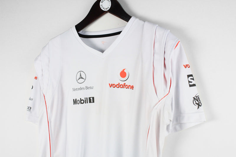 Vintage Vodafone Mercedes McLaren Jersey T-Shirt Medium