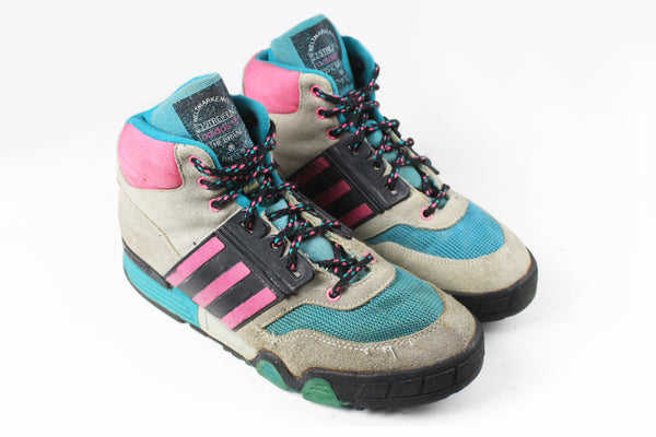 Vintage Adidas Trekking Shoes US 8.5 outdoor multicolor 90s hiking sport style mountains sneakers high top