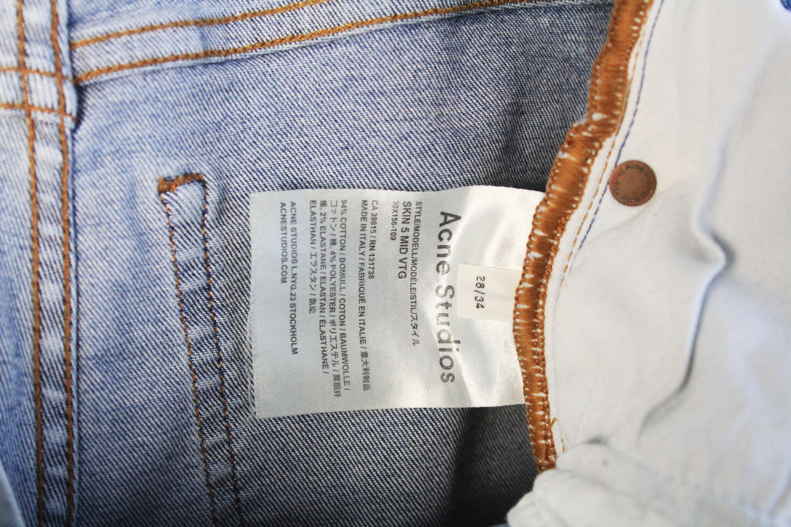 パンツ ACNE STUDIOS Slim Jeans, Size 27/34 Acne Studio Jeans Womens 30 Black Bla Konst Slim Mid Stretch