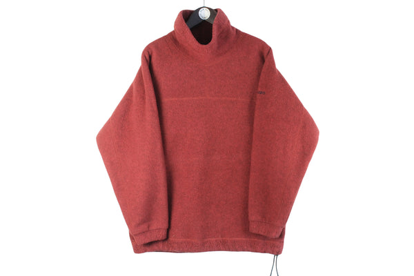 Vintage Musto Fleece Turtleneck Large red 90s retro sport style heavy sweater outdoor jumper