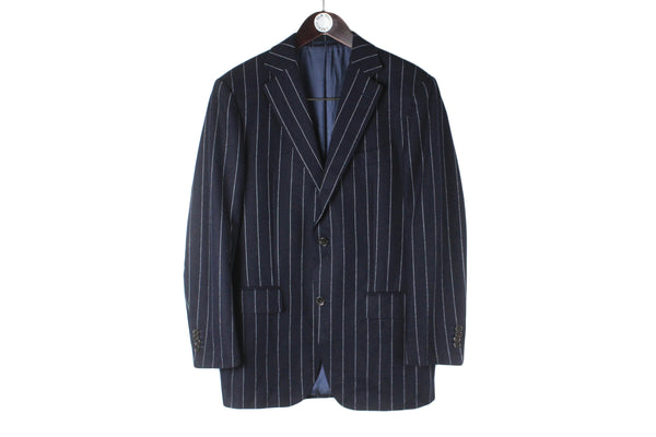 Suitsupply Blazer Large navy blue striped pattern 2 buttons authentic jacket wool classic