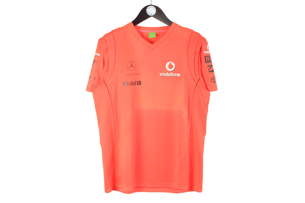 Vintage McLaren Vodafone Hugo Boss T-Shirt Medium orange Mercedes Benz 00s authentic Formula 1 team racing jersey