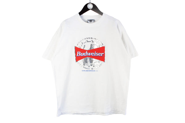 Vintage Budweiser T-Shirt XLarge made in USA big logo 90s retro Lee cotton top classic beer 