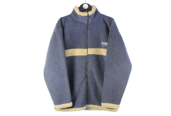 Vintage Chaps Fleece Full Zip Medium heavy sweater 90s retro winter ski style USA jacket