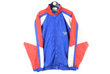 Vintage Reebok Track Jacket Large blue red 90s windbreaker sport style windbreaker UK wear