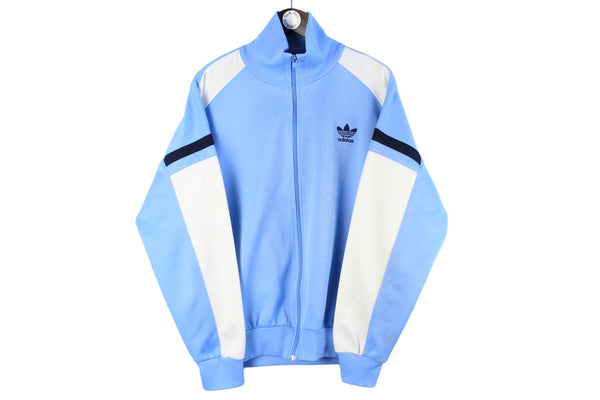 Vintage Adidas Track Jacket Large blue classic 80s Hong Kong windbreaker sport style originals small logo jacket