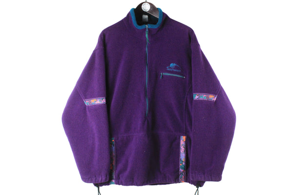 Vintage Helly Hansen Fleece Half Zip XLarge purple 90s outdoor retro sport style winter sweater authentic jumper
