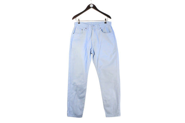 Vintage Levi's 503 Jeans W 34 L 32 light blue 90s retro made in UK denim pants