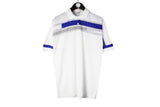 Vintage Adidas Polo T-Shirt Medium white tennis 80s 90s retro style sport shirt cotton