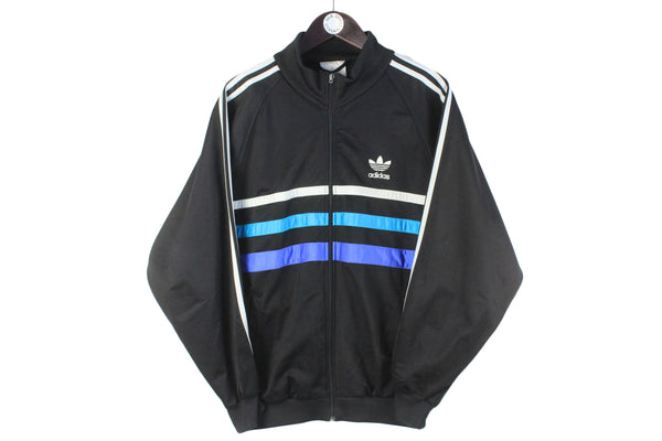 Vintage Adidas Track Jacket Medium black striped pattern 90s retro sport windbreaker classic jacket