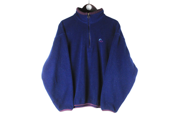 Vintage Lowe Alpine Fleece Half Zip Large navy blue 90s retro sport style winter sweater jumper