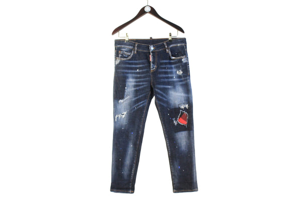 Dsquared2 Jeans 46 big logo authentic streetwear classic luxury Canada brand denim pants made in Italy