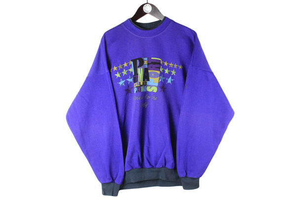 Vintage Puma Sweatshirt XXLarge purple crewneck jumper 90s retro pullover sport style big logo