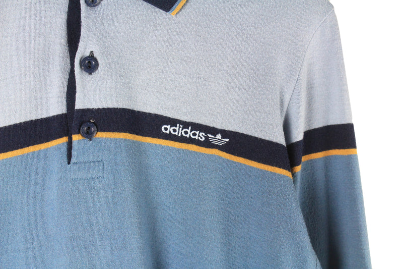 Vintage Adidas Long Sleeve Polo T-Shirt Medium