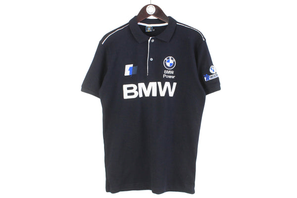 Vintage BMW Polo T-Shirt Large big logo 00s authentic formula 1 f1 racing cotton shirt