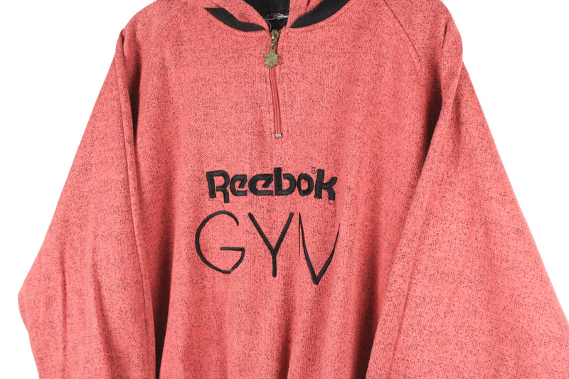 Vintage Reebok GYM Hoodie 1/4 Zip Small Oversized