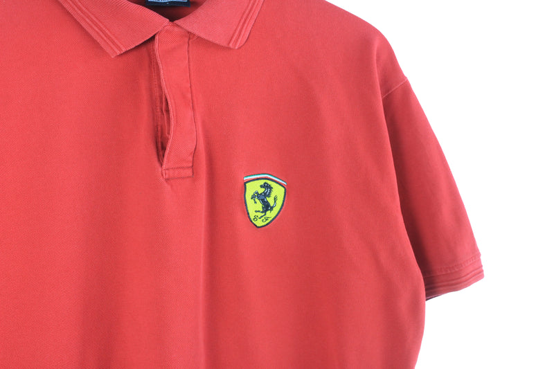 Vintage Ferrari Polo T-Shirt Large