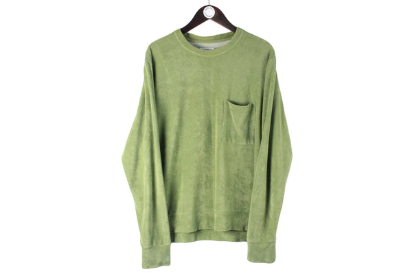 Universal Works Sweatshirt Large / XLarge green authentic minimalistic streetwear jumper terry fabric