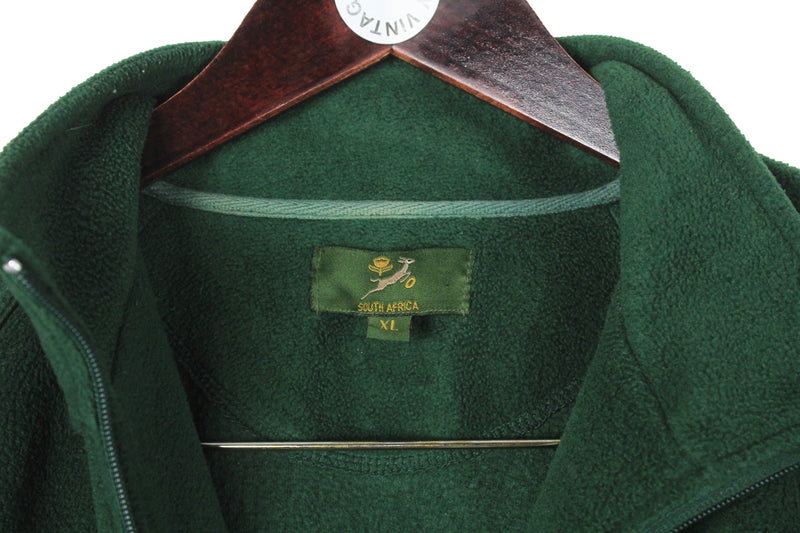 Vintage South Africa Rugby Team Fleece Full Zip XLarge