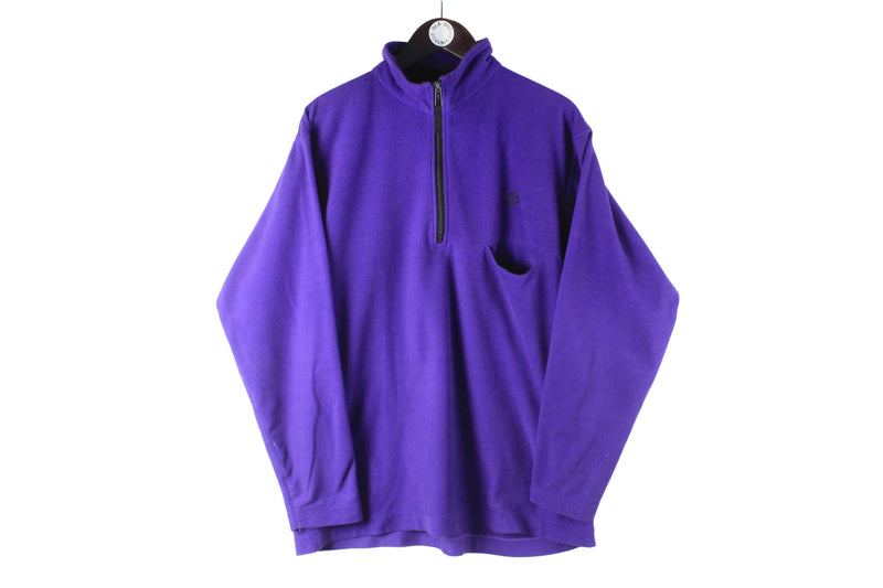 Vintage Jack Wolfskin Fleece 1/4 Zip XLarge purple 90s retro outdoor trekking ski sweater 