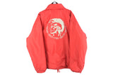 Vintage Diesel Jacket XLarge red big logo punk USA classic coach style jacket