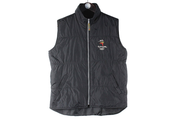 Vintage Sydney 2000 Olympic Games Vest Medium Australian sleeveless jacket black 00s 90s retro sport style 