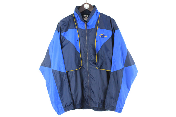 Vintage Puma Track Jacket XLarge blue 90s retro sport style Disc system 2 in 1 vest and windbreaker jacket