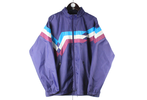 Vintage Adidas Jacket Large purple windbreaker raincoat 90s retro sport wear jacket