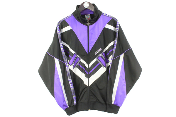 Vintage Jako Tracksuit Large black purple big logo 90s retro sport style techno style rave party track jacket and sport pants suit