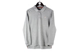 Maharishi Long Sleeve Polo T-Shirt Small gray collared authentic streetwear minimalistic shirt