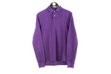 Vintage Ralph Lauren Long Sleeve Polo T-Shirt Medium purple 90s retro collared jumper tennis style shirt