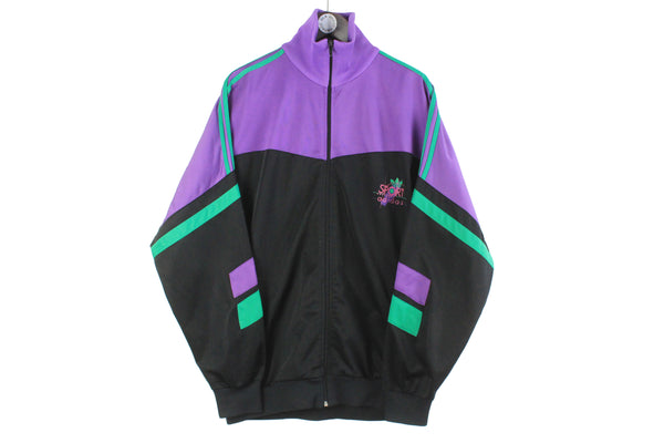 Vintage Adidas Tracksuit XLarge black purple sport 90s  retro windbreaker  track jacket and pants suit