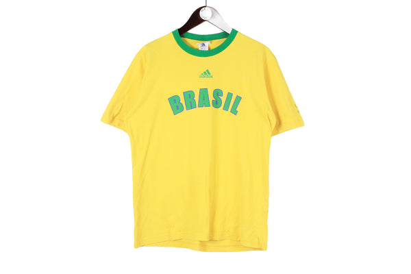 Vintage Korea Japan 2002 World Cup Brasil Team Adidas T-Shirt Medium