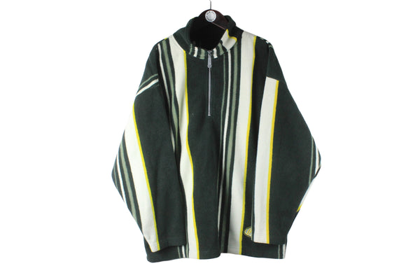 Vintage O'Neill Fleece 1/4 Zip XLarge striped pattern 90s retro winter ski style jumper sweater