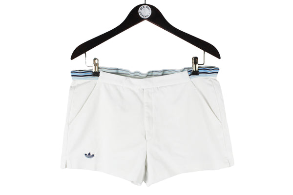 Vintage Adidas Shorts Large tennis white 80s retro classic sport style 