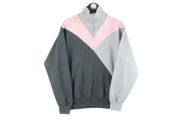 Vintage Nike Sweatsuit Women’s Medium / Large gray pink tracksuit sweatshirt and pants 80's made in Denmark