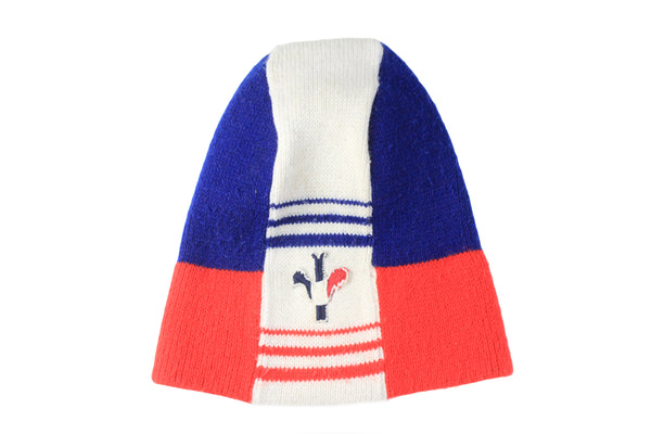 Rossigol  Vintage Federation Francaise de Ski Hat authentic 80s sport style multicolor France Ski Federation sport hat