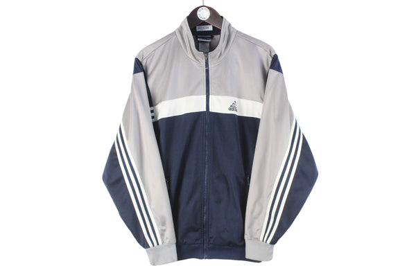 Vintage Adidas Tracksuit Medium gray blue 90s retro sport jacket and track pants