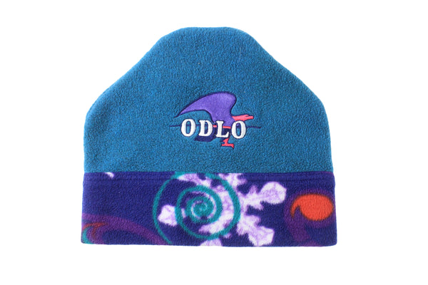 Vintage Odlo Hat ski fleece 90s retro sport hat blue winter 