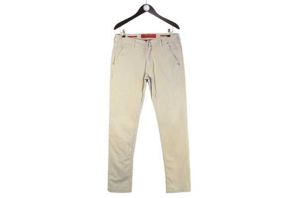 Jacob Cohen 606 С Japanese Fabric Jeans 35 beige authentic streetwear selvedge denim pants
