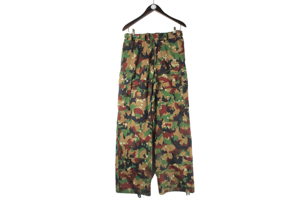Vintage Military Pants Large camouflage 90s retro heavy work trousers hunting army European forces NATO cargo style