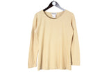 Vintage Escada Sweatshirt Women's 36 beige 90s Margaretha Ley authentic silk long sleeve t-shirt