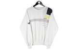 Vintage Adidas Sweatshirt Medium white tennis Ivan Lendl style 80s retro abstract pattern crewneck jumper