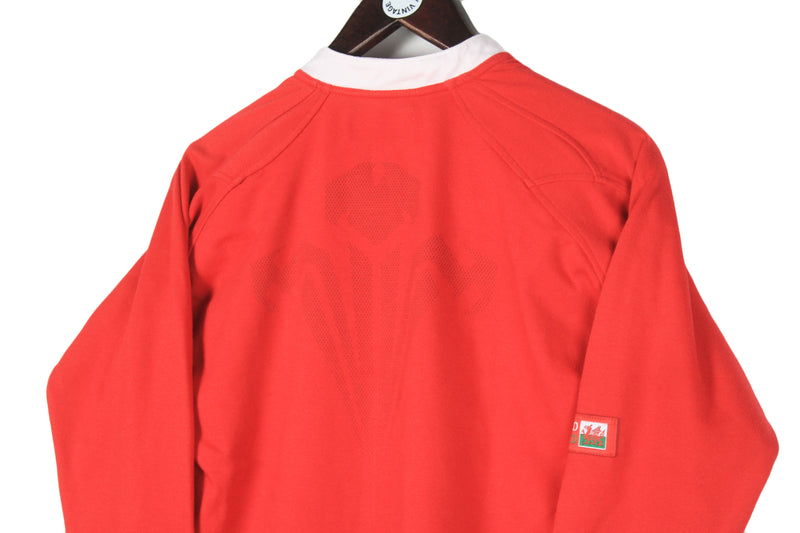 Vintage Wales Rugby Team Reebok Rugby Shirt Women's Large