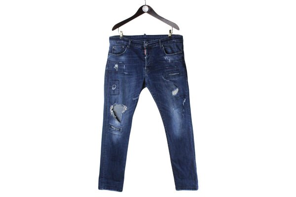 Dsquared2 Jeans 54 blue rip denim style authentic luxury streetwear pants
