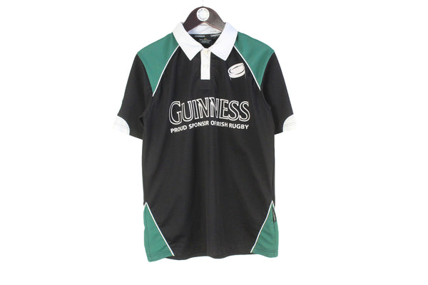 Vintage Guinness Polo T-Shirt Large big logo 90s retro Irish Rugby Team short sleeve jersey