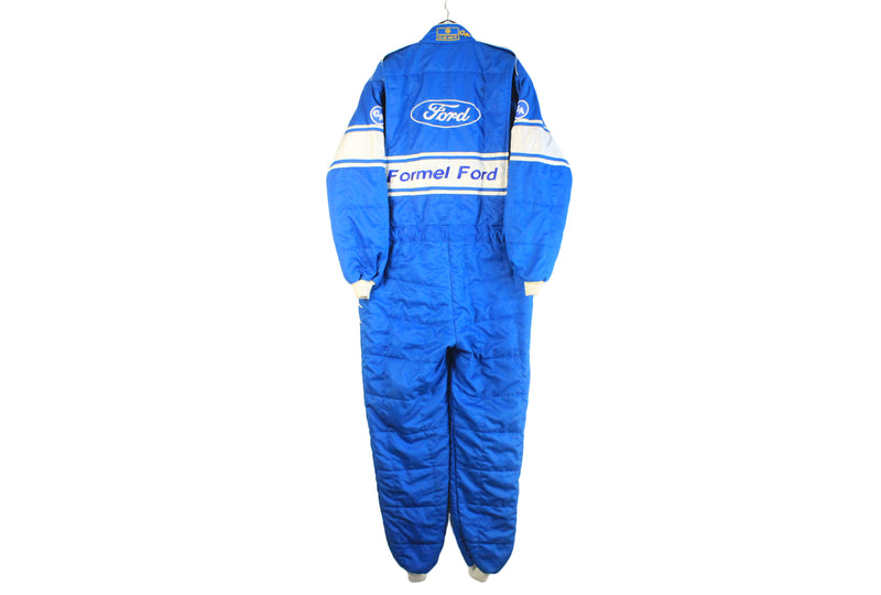 Vintage Formula Ford Coveralls Suit XLarge racing 90s retro big logo Formula 1 blue white racing jumpsuit  Grand Prix Race wear