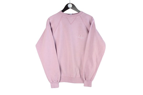 Vintage Champion Sweatshirt Small pink small logo crewneck sport jumper 90s USA pullover